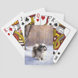 Shih Tzu Let It Snow Weihnachten Spielkarten