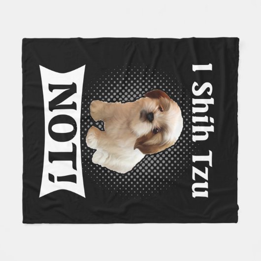 Shih Tzu Liebe Niedlich Funny Shih Tzu Fleecedecke (Vorderseite (Horizontal))