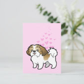 Shih Tzu Liebe (Welpenschnitt) Postkarte (Stehend Vorderseite)