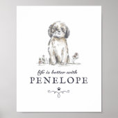 Shih Tzu Life Is Better With Custom Dog Name Poster (Vorne)