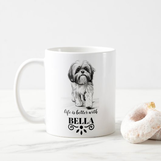 Shih Tzu Life ist mit dem benutzerdefinierten Doge Kaffeetasse (Mit Donut)