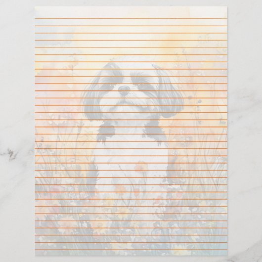 Shih Tzu Lined - 8,5" x 11" Stationierblech (Vorderseite)