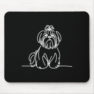 Shih Tzu Linienkunst Hundebesitzer Leistung Mousepad
