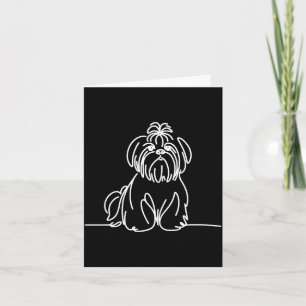 Shih Tzu Linienkunst Hundebesitzer Performance  Karte