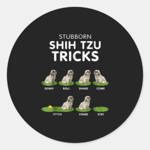 Shih Tzu Lover Funny Shih Tzu Trick Dog Liebe Runder Aufkleber
