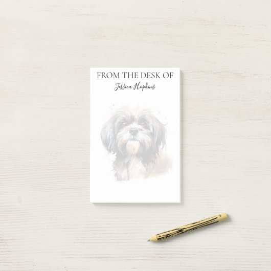 Shih Tzu Lover Monogrammed Dog Post-it Klebezettel (Auf Schreibtisch)