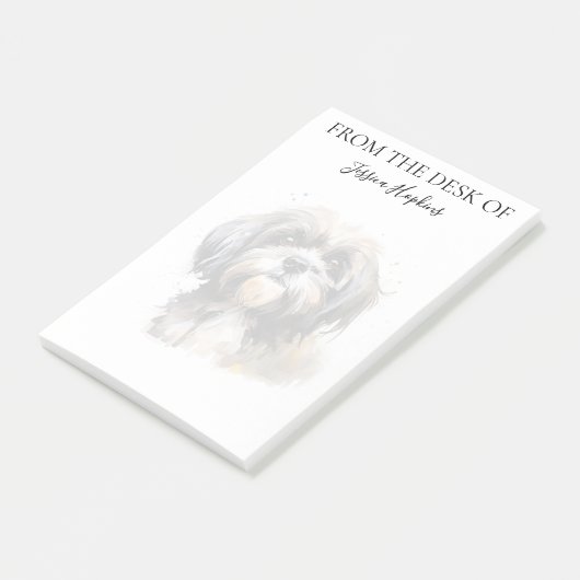 Shih Tzu Lover Monogrammed Dog Post-it Klebezettel (angewinkelt)