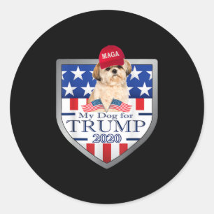 Shih Tzu  Lover   My Shih Tzu Trump Runder Aufkleber