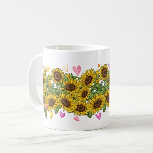 Shih tzu Lover Sonnenblume Dog Lover Trainer Kaffeetasse (Vorderseite Links)