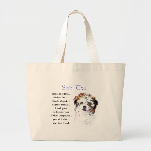 Shih Tzu Lovers Geschenke Jumbo Stoffbeutel (Vorne)