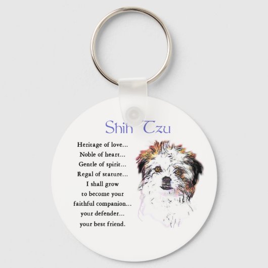 Shih Tzu Lovers Geschenke Schlüsselanhänger (Vorderseite)
