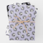 Shih Tzu Malerei Schwarz & Weiß Original Dog Art Geschenkpapier Set (Beispiel)