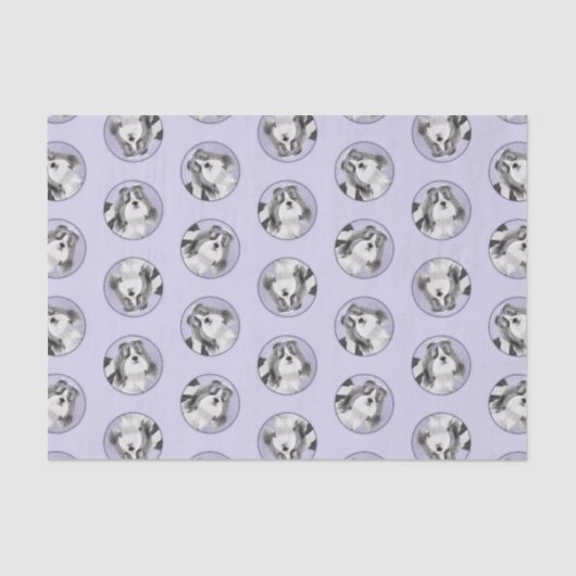 Shih Tzu Malerei Schwarz & Weiß Original Dog Art Seidenpapier (Vorderseite)