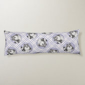 Shih Tzu Malerei Schwarz & Weiß Original Dog Art Seitenschläferkissen (Rückseite)