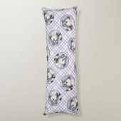 Shih Tzu Malerei Schwarz & Weiß Original Dog Art Seitenschläferkissen (Rückseite (Vertikal))