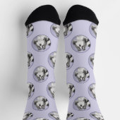 Shih Tzu Malerei Schwarz & Weiß Original Dog Art Socken (Oben)
