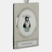 Shih Tzu Mama 2 Banner-Ornament Silber (Rechts)