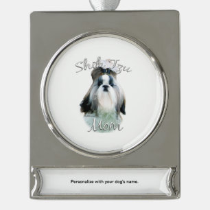 Shih Tzu Mama 2 Banner-Ornament Silber
