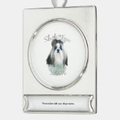 Shih Tzu Mama 2 Banner-Ornament Silber (Links)