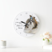 Shih Tzu Mama Clock Große Wanduhr (Zuhause)