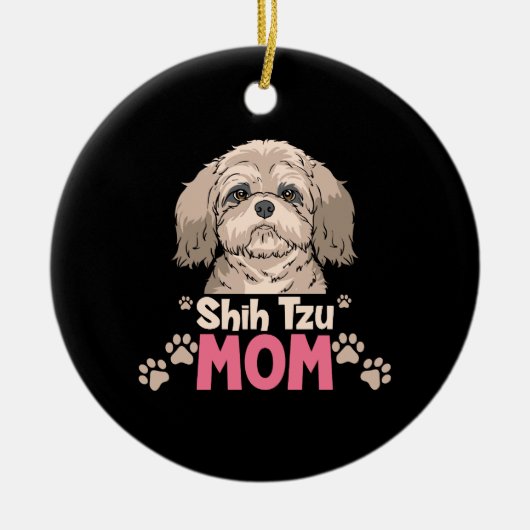 Shih Tzu Mama Keramik Ornament (Vorne)