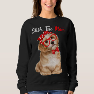 Shih Tzu Mama Quilt Svg for Men Vater Alignm Sweatshirt