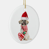 Shih tzu mit Hat Scaft Weihnachten Keramik Ornament (Rechts)
