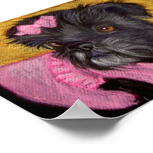 Shih-tzu mit rosa Bow Poster (Ecke)