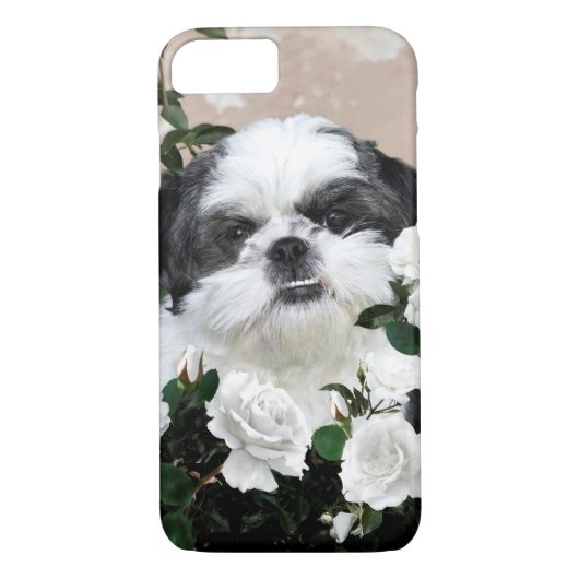 Shih Tzu mit Rosen Case-Mate iPhone Hülle (Rückseite)