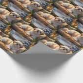 Shih Tzu mit Weihnachtsbeleuchtung Urlaub Geschenkpapier (Ecke)