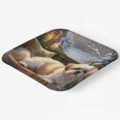 Shih Tzu mit Weihnachtsbeleuchtung Urlaub Pappteller (Gewinkelt)