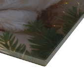 Shih Tzu mit Weihnachtsbeleuchtung Urlaub Schneidebrett (Ecke)