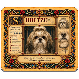 Shih Tzu, mittelalterliche Bestiarien-Kunst Mousepad