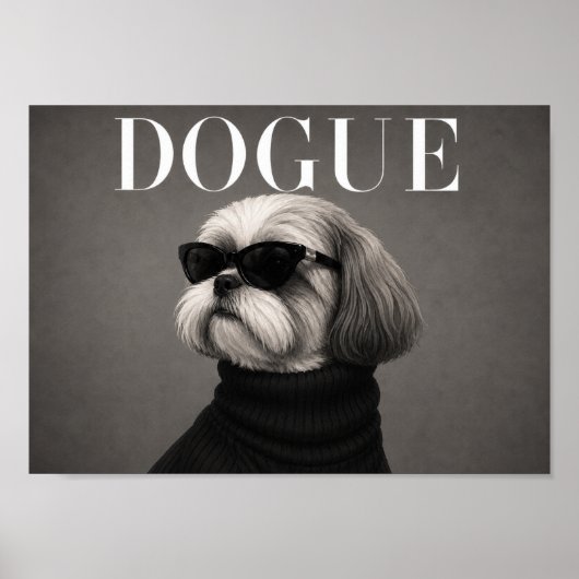 Shih Tzu Mode-Editorial-Hunde-Kunstprint Poster (Vorne)