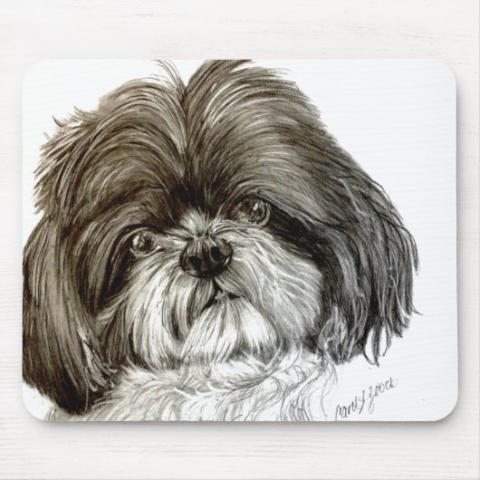 Shih Tzu mousepad, das Grafik durch Carol Zeock Mousepad (Vorne)