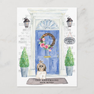 Shih tzu Moving Announction Postcard Postkarte