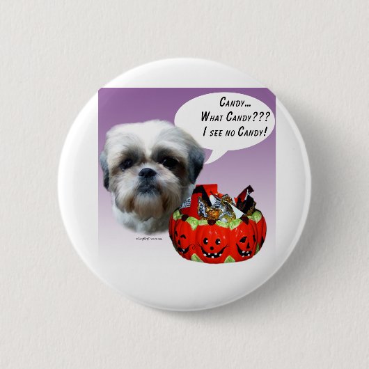 Shih Tzu (natürlich) Halloween Candy Button (Vorderseite)