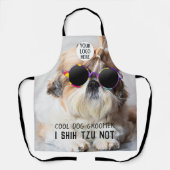 Shih Tzu Nicht Cooler Hund Groomer Custom Textlogo Schürze (Vorderseite)