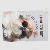 Shih Tzu Nicht lustige niedliche Hunde Liebhaber C Golfhandtuch (Horizontal)