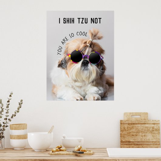 Shih Tzu Nicht lustige niedliche Hunde Liebhaber C Poster (Küche)