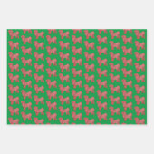 Shih Tzu Niedlich Hund Silhouette Red Merry Woofma Geschenkpapier Set (Vorderseite 3)