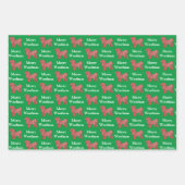 Shih Tzu Niedlich Hund Silhouette Red Merry Woofma Geschenkpapier Set (Vorderseite)