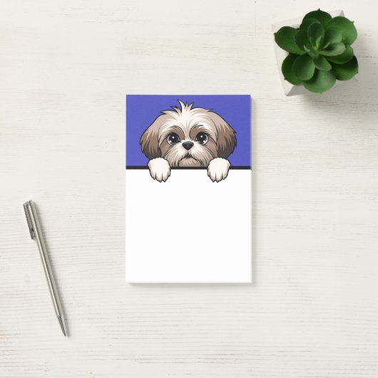 Shih Tzu Niedlich Peeking Welpe Dog Lover Geschenk Post-it Klebezettel (Büro)
