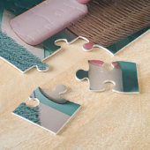 Shih Tzu nimmt ein Bubble Bath Puzzle (Seite)