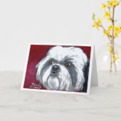 Shih Tzu Notecard Karte (Gelbe Blume)