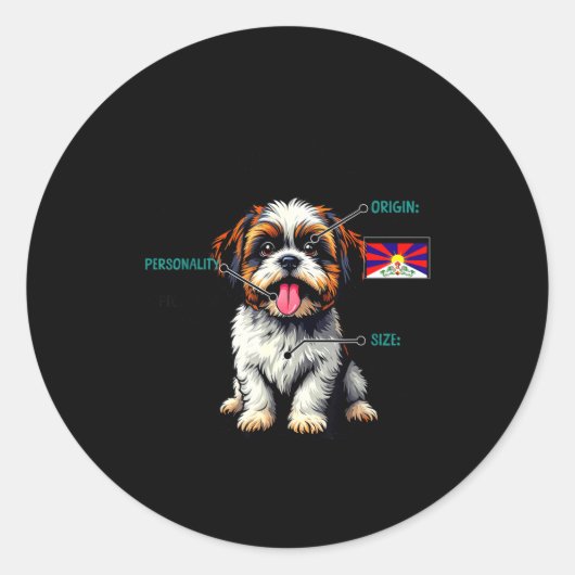 Shih Tzu Owner Funny Shih Tzu Lover  Runder Aufkleber (Vorderseite)