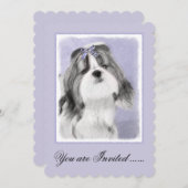Shih Tzu Painting - Niedliche Original Dog Art Einladung (Vorne/Hinten)