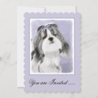 Shih Tzu Painting - Niedliche Original Dog Art Einladung