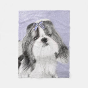 Shih Tzu Painting - Niedliche Original Dog Art Fleecedecke