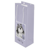 Shih Tzu Painting - Niedliche Original Dog Art Geschenktüte Für Weinflaschen (Vorderseite Schrägansicht)